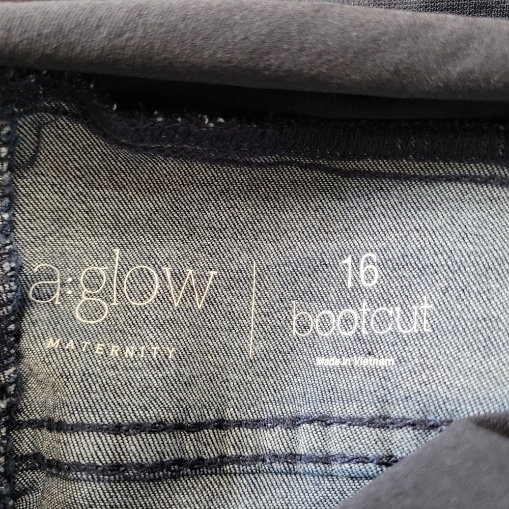 a glow Maternity Full Belly Panel Dark Wash Bootcut Jeans Size Women's 16 NEW - Picture 14 of 15